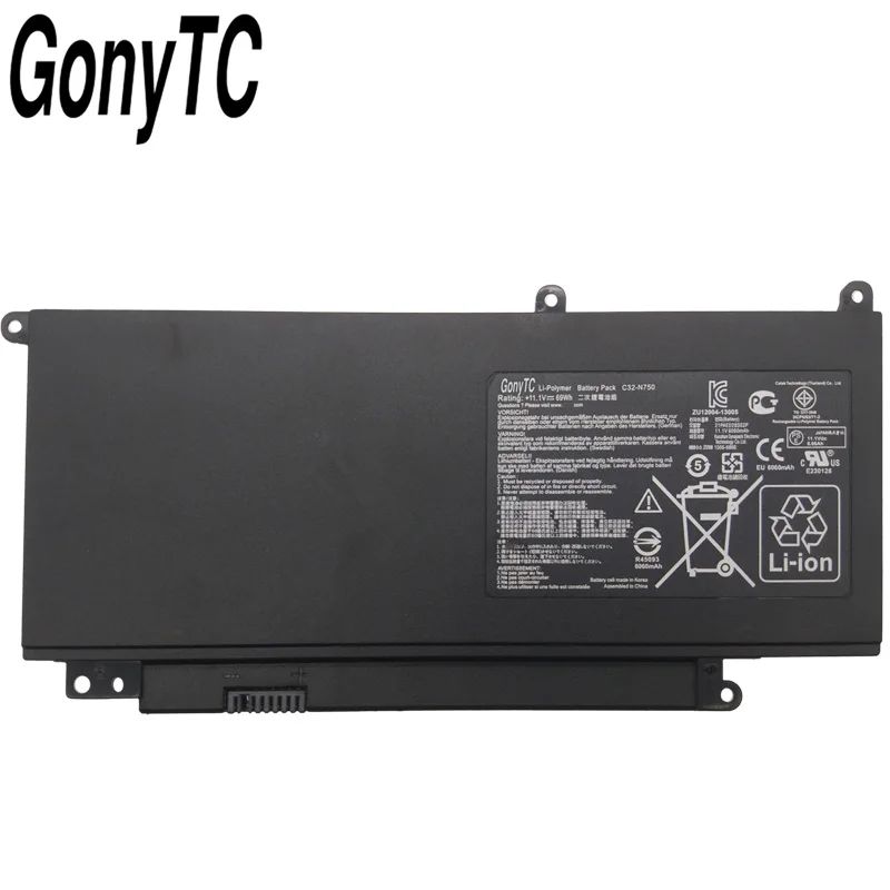 

GONYTC C32-N750 6260mAh 69W Genuine Original Laptop Battery For Asus N750 N750JV N750J N750jk