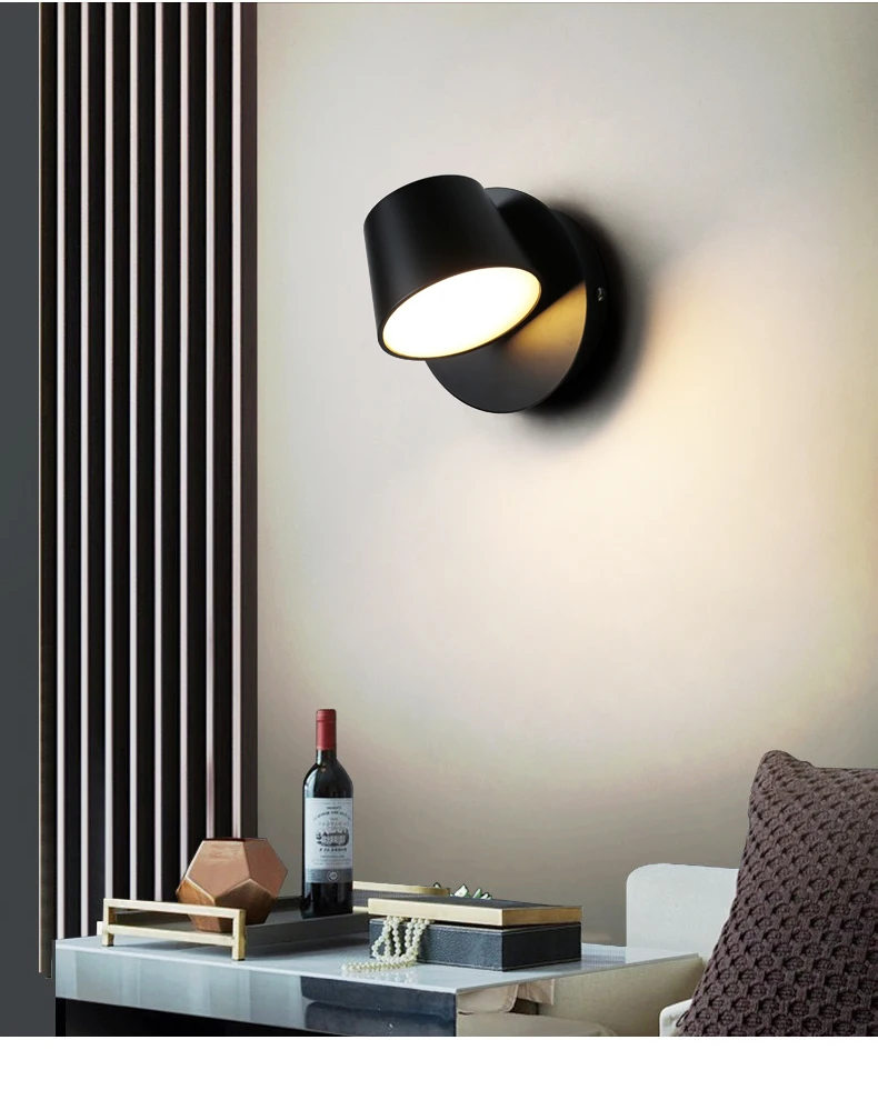 360 graus ajustável lâmpada parede do corredor