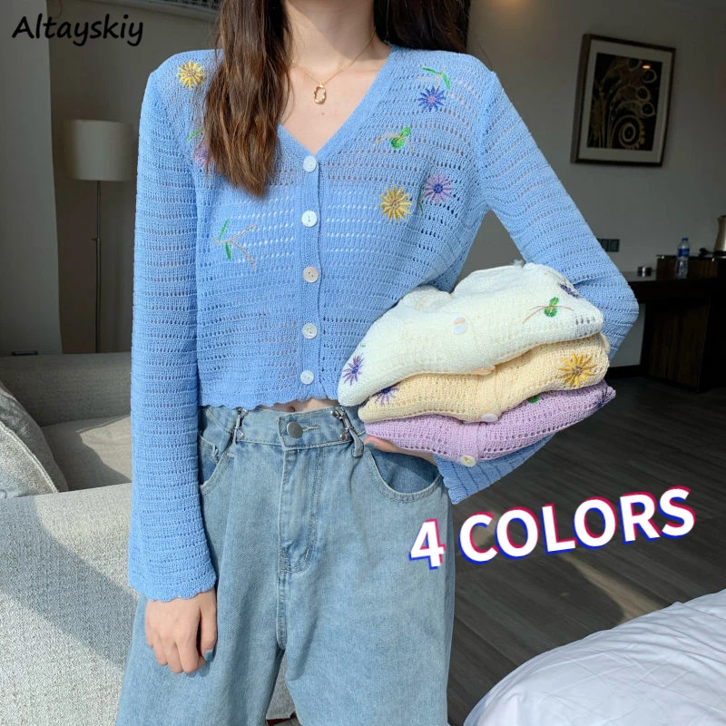 

Кардиган женский с принтом, винтажный шикарный милый свитер, модный короткий Стильный универсальный Желтый Вязаный топ в Корейском стиле Х...