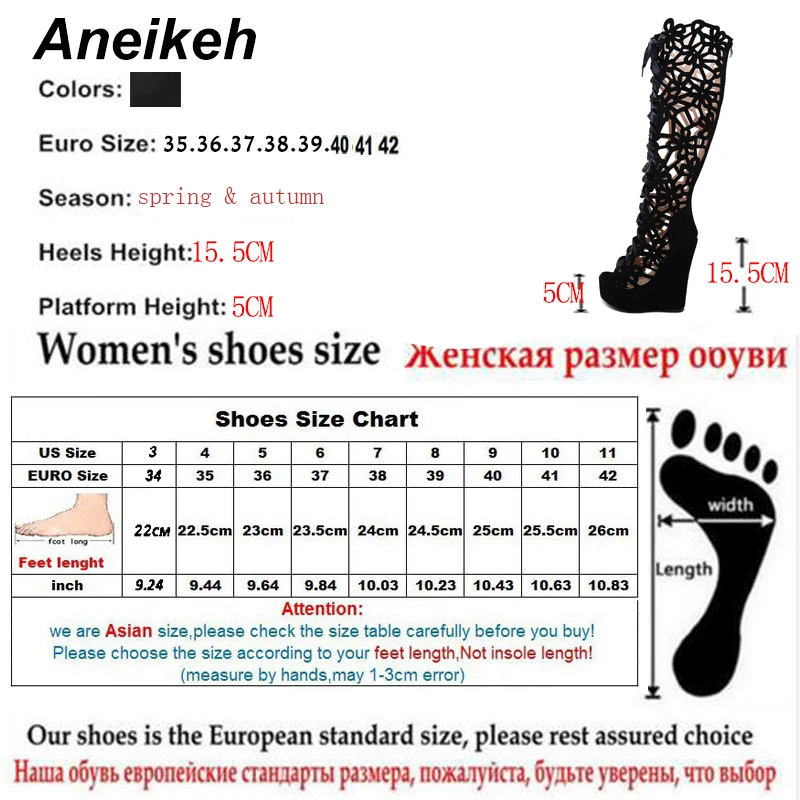 Aneikeh/пикантные женские сапоги-гладиаторы с открытым носком обувь на высоком каблуке на молнии флоковые Сапоги выше колена с перекрестной шнуровкой и бантом