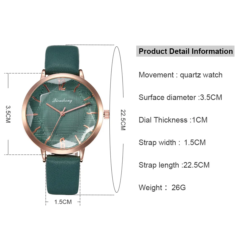 

DAIGELO Women's Fashion Watch Licaihong Sleek Minimalist Dial Face Glass Belt Ladies Quartz Watches Clock Gift Wristwatch