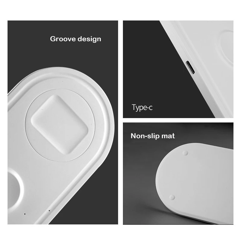 3 в 1 Qi Беспроводное зарядное устройство для Airpods Apple Watch 4 2 iWatch 3в1 быстрая