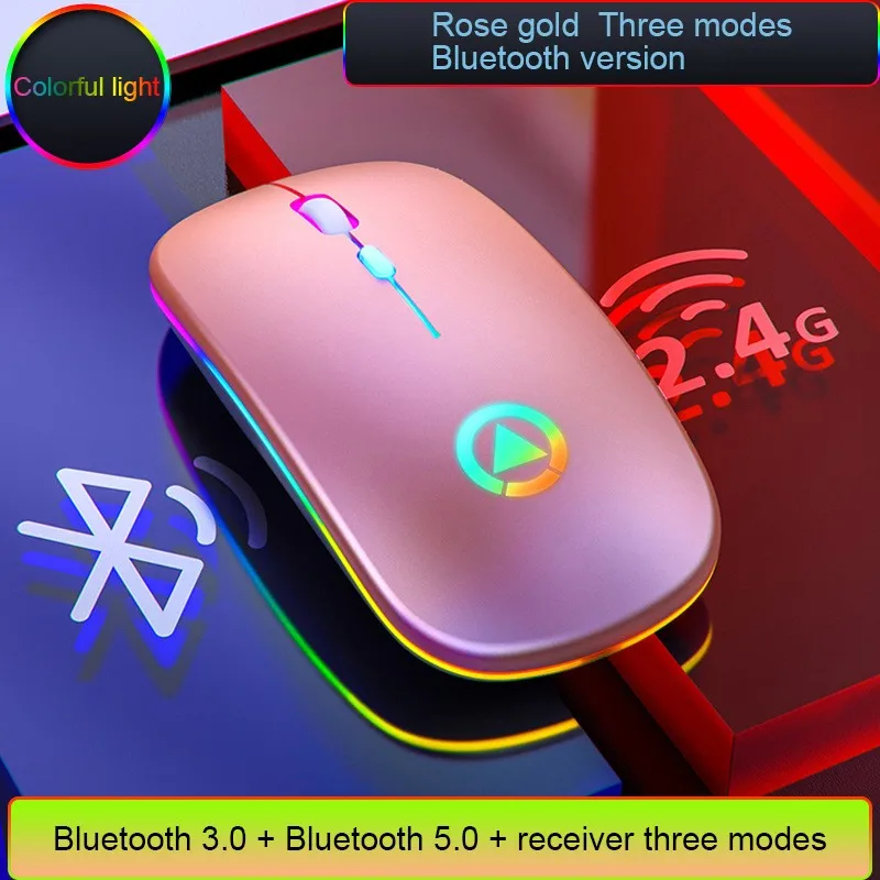 A2 Bluetooth Беспроводной Мышь 3 режима светодиодный Перезаряжаемые оптический с