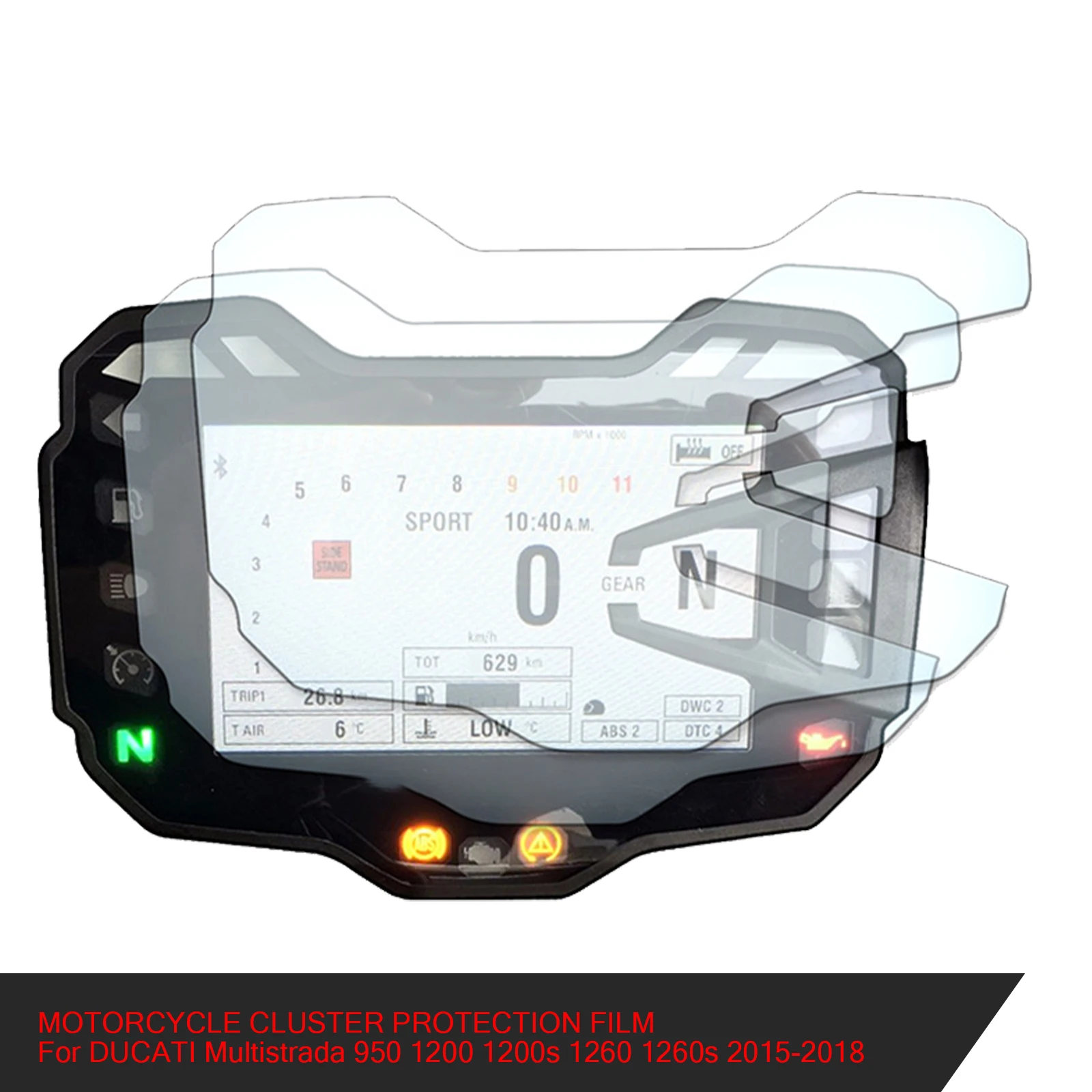 

For DUCATI Multistrada 950 1200 1200S 1260 S 2015 - 2018 Motorcycle Scratch Cluster Screen Dashboard Protection Instrument Film