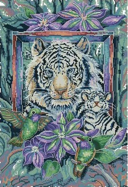

Набор для вышивки крестиком с изображением тигра радужной Колибри, 14 карат