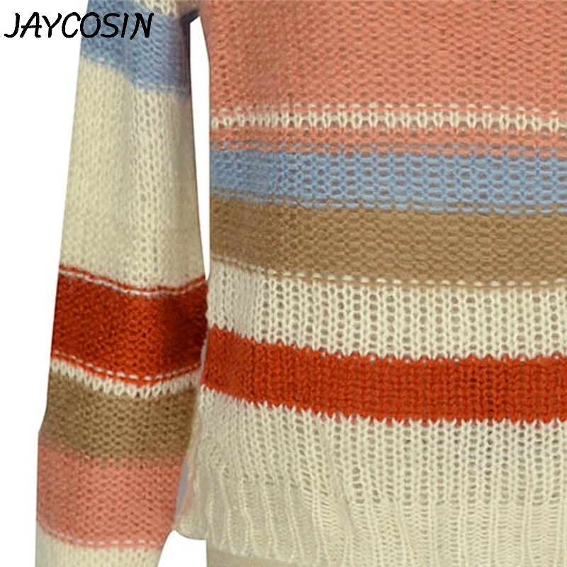 Женский свитер с круглым вырезом JAYCOSIN повседневный трикотажный пуловер в