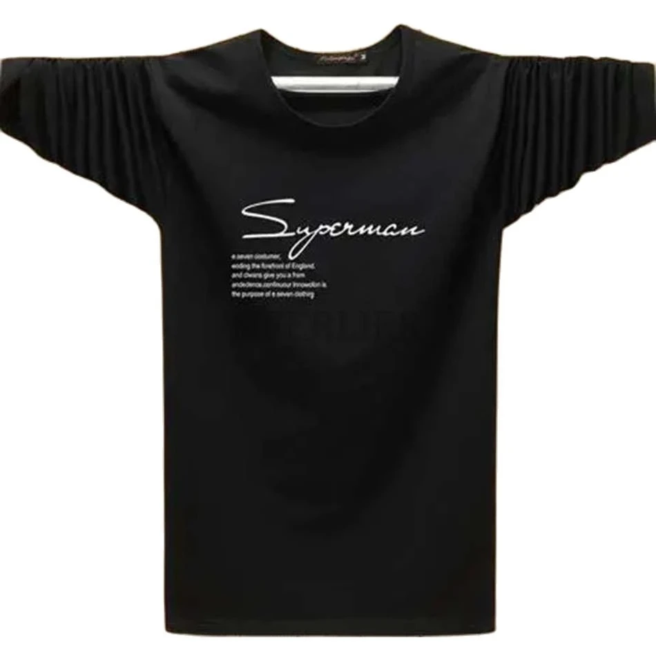 

autumn men cotton tshirt long sleeve wholesale cheap big salse print letter tops underwear home loose tshirt plus size 7XL tees