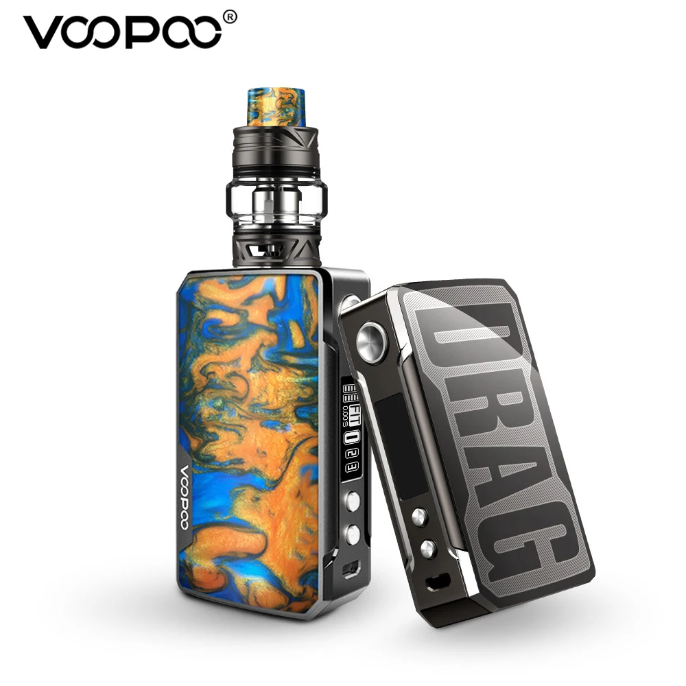 Оригинальный VOOPOO DRAG 2 Platinum 177W Vape Mod Kit 5ml Uforce T2 Tank Box No18650 аккумулятор испаритель