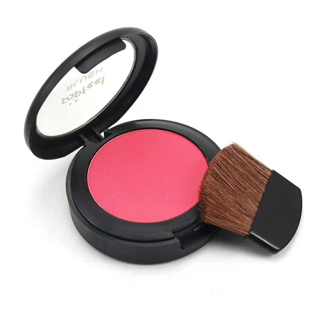 Макияж Мода 3 в 1 румяна пудра Кисть Зеркало Лицо Косметика набор 6 цветов щетка