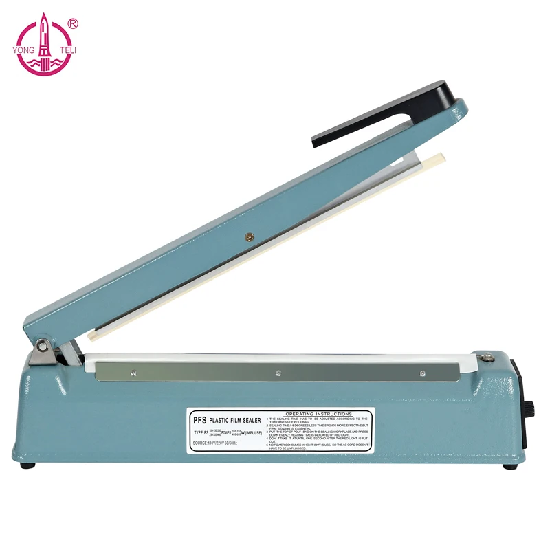 220 V/110 V 1" ИМПУЛЬСНЫЙ аппарат для термосклеивания запайки кухонных пищевых продуктов упаковщик вакуумного мешка упаковщик пластиковый пакет упаковочные инструменты с Европейским штекером - Цвет: Синий