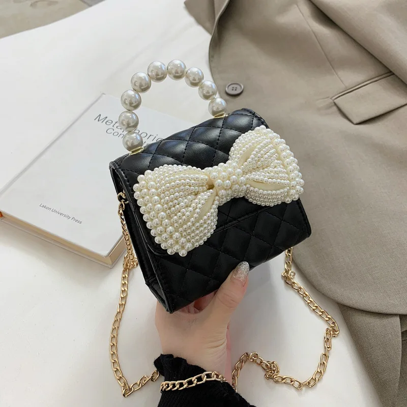 

Casual Small Crossbody Bags Chain Pearl Handbag Women High Quality Shoulder Bags Exquisite Mini Messenger Bag New Vintage Pack
