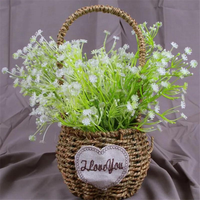 Один пластиковый гипсофил искусственный цветок искусственная трава зеленое