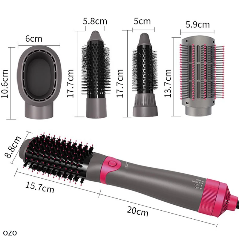 

Professional 5-in-1 Electric Hair Dryer Blow Dryer Hair Curler Electric Iron Rotating Brush Hair Dryer Hot Air Brush