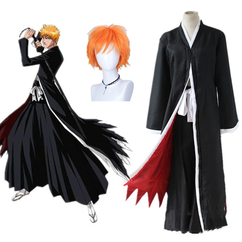 Аниме отбеливатель Kurosaki Ichigo Fullbring новый костюм Bankai Look Косплей Костюм Хэллоуин
