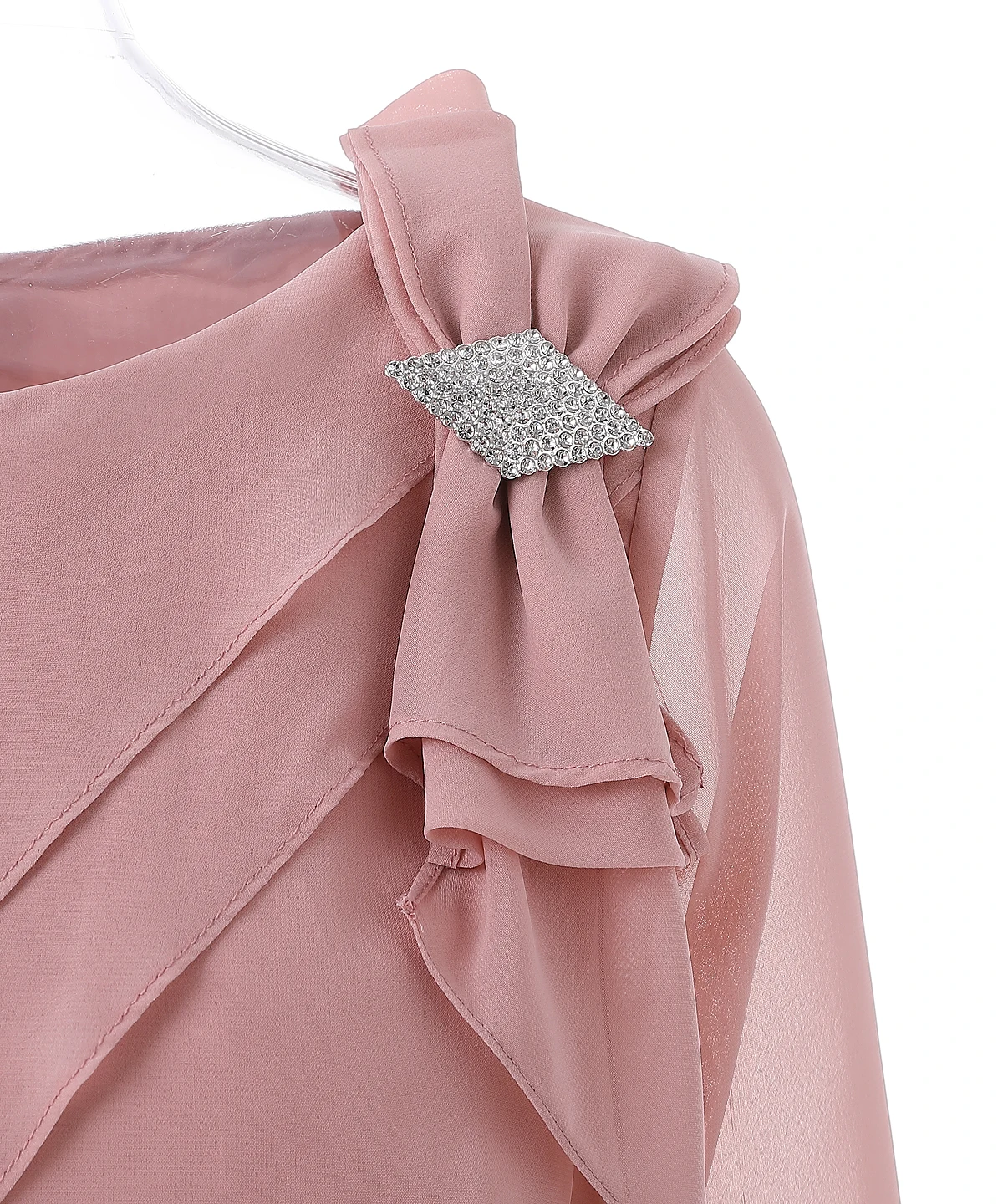 Женское шифоновое платье-двойка Solovedress розовое платье с бантом для матери и