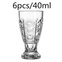 6pcs creative engraved shot glasses lead free wine glass mini glass cups for liqueur tequila home bar party drinkware 40ml gifts