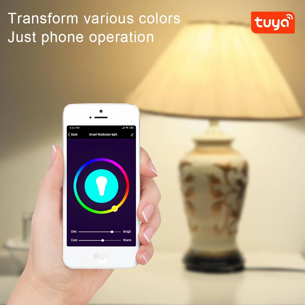 Умная Светодиодная лампа Tuya 7 5 Вт E27 Wi Fi управление через приложение Alexa Google Assistant