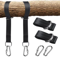one pair tree swing hanging kit hammock straps rope carabiner 350 kg load capacity outdoor camping hiking hammock hanging belt