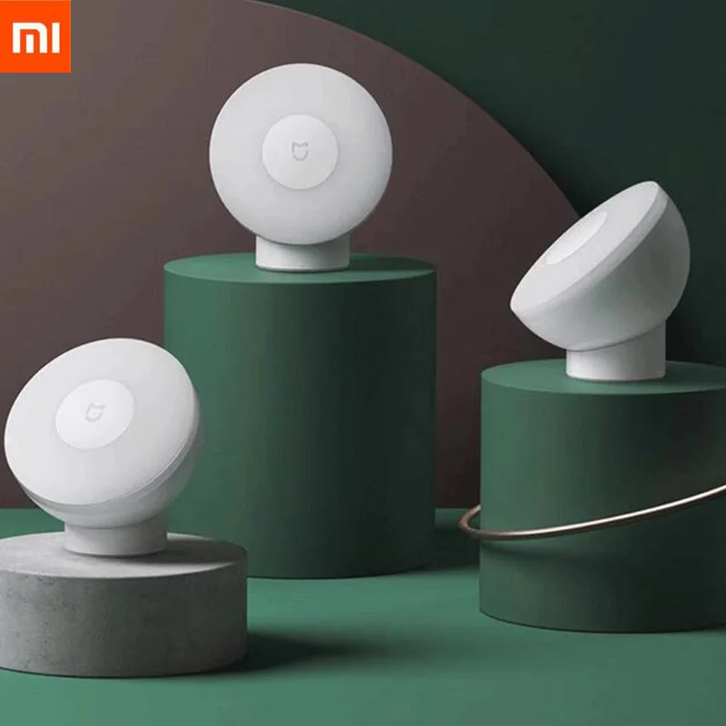 Xiaomi Mijia светодиодный индукционный ночной светильник 2 лампы регулируемая яркость инфракрасный умный датчик человеческого тела с магнитной основой