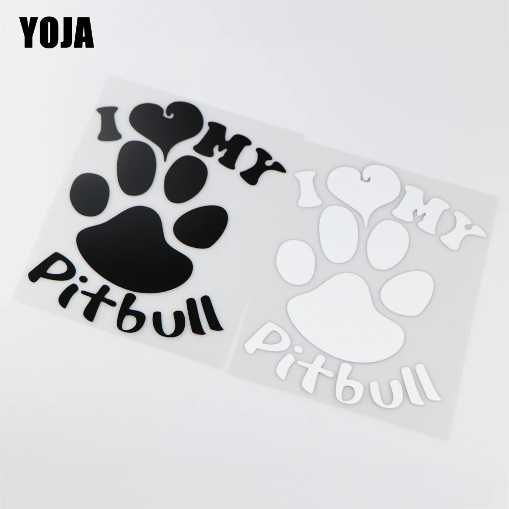 

YOJA 15x см Виниловая наклейка с надписью «I LOVE MY pitbull»