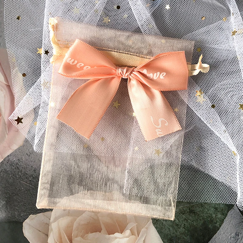 100 шт. оптовая продажа разноцветные Аппликаторы из органзы на шнурке для упаковки