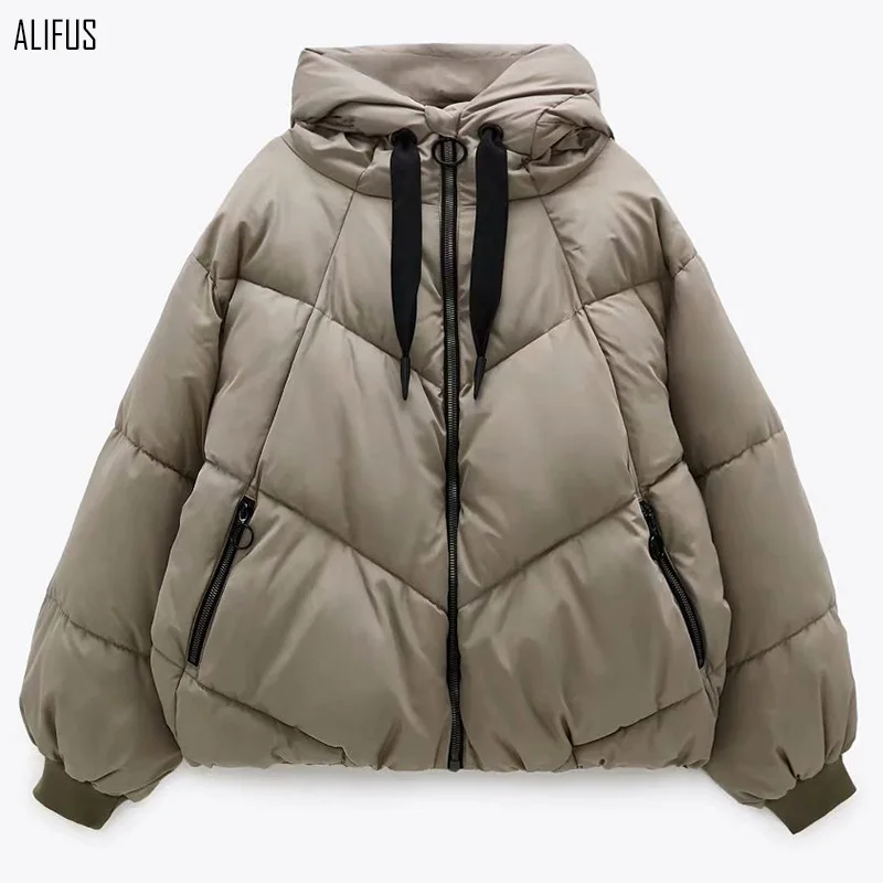 

2020 winter women's fashion hooded temperament jacket cotton jacket