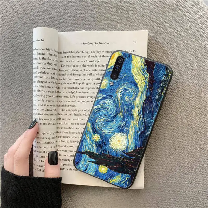 

Starry night Van Gogh retro painting Phone Case For Samsung galaxy S 9 10 20 A 10 21 30 31 40 50 51 71 s note 20 j 4 2018 plus