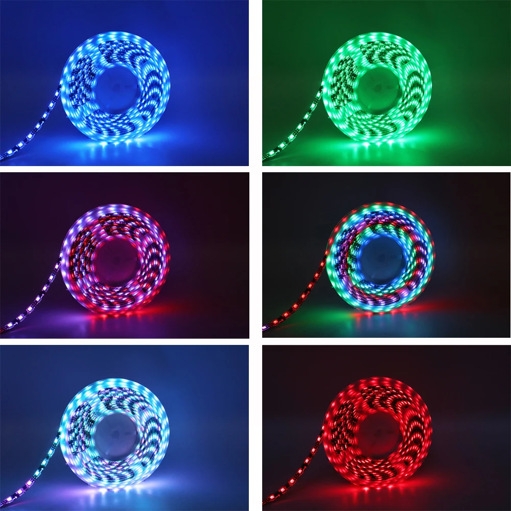 WS2811 RGB Led Strip Light   5050 RGB Addressable 30/48/60Led Pixel Strip Light Full Colors Led Strip Ribbon Flexible Digital Le images - 6