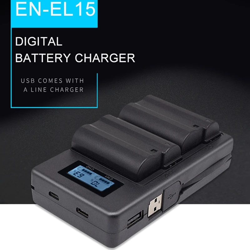 MOOL 2 шт. EN EL15 EL15A ENEL15A RU Батарея + USB Dual Зарядное устройство для Nikon D850 D810 D810A D750 D500 D7500