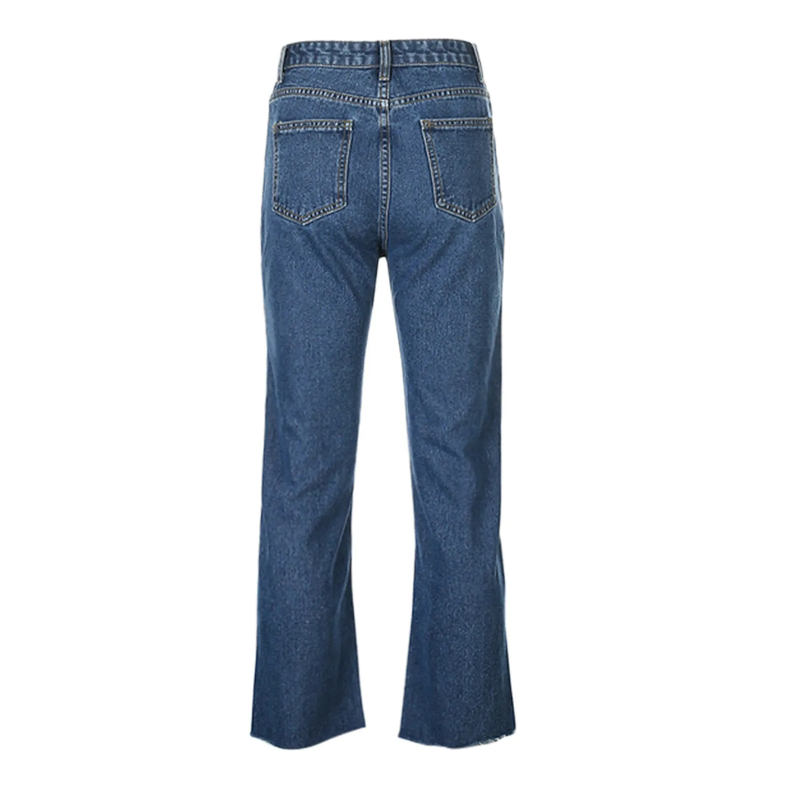 

Women's 2021 New Fashion Casual Butterflys Embroidery Pockets High-Waisted Slimming Thin Daily Jeans Straight-leg Long Trousers