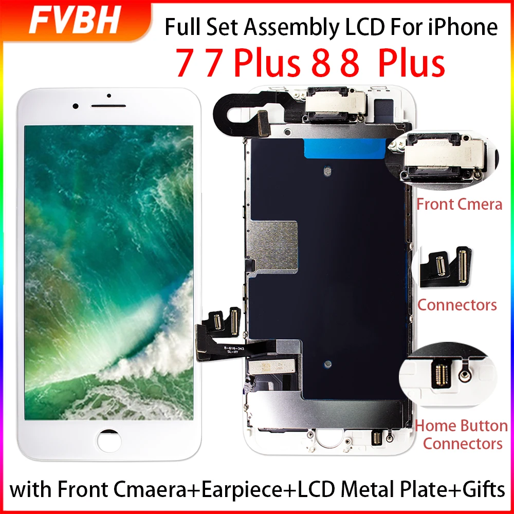 Полный комплект ЖК дисплей для iPhone 7 7Plus 8 Дисплей сенсорный дигитайзер экран без