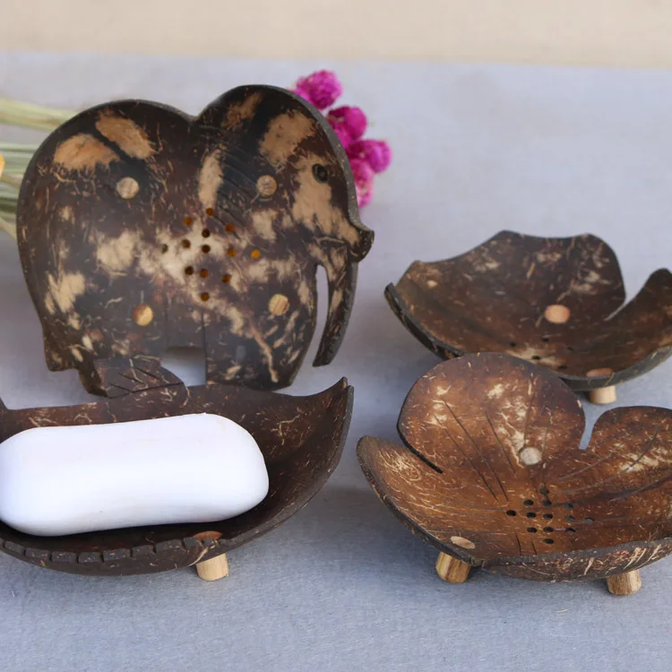 50 шт. креативные мыльницы в стиле ретро кокосовый ракушка для мыла поднос из