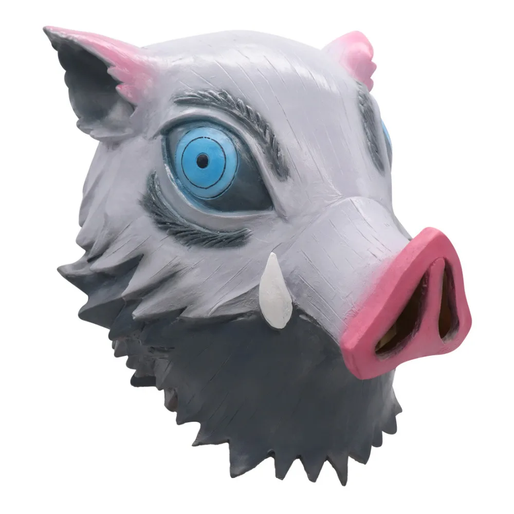 Demon Slayer Kimetsu no Yaiba Mask Cosplay Costume Hashibira Inosuke Halloween Latex Masks Wild Boar Prop