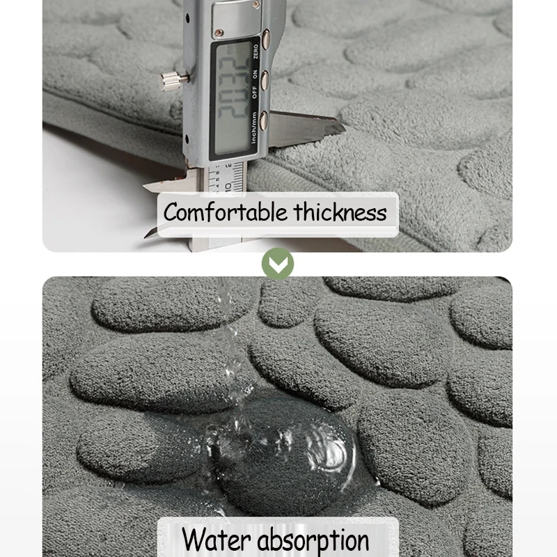 Нескользящий коврик для ванной комнаты Придверный душевой тисненный ковер из