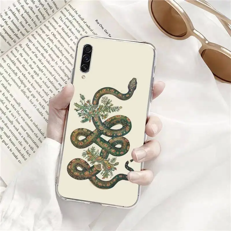 

Flower dragon snake Phone Case Transparent for Samsung A71 S9 10 20 HUAWEI p30 40 honor 10i 8x xiaomi note 8 Pro 10t 11