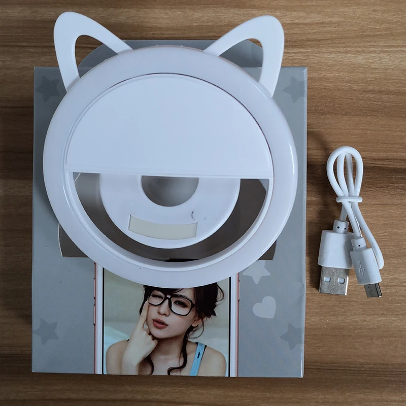 

USB Charge Led Selfie Ring Light Mobile Phone Lens LED Selfie Lamp Ring Flash for iPhone for Samsung Xiaomi Phone Selfie Light
