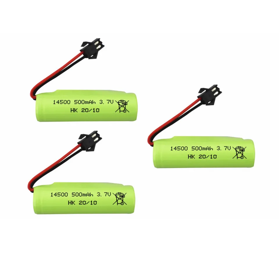 

1S 3.7V 500mah 14500 Rechargeable Lipo Battery for DE35 DE38 Double-sided RC Tumbling Stunt Remote Control Car Spare Parts