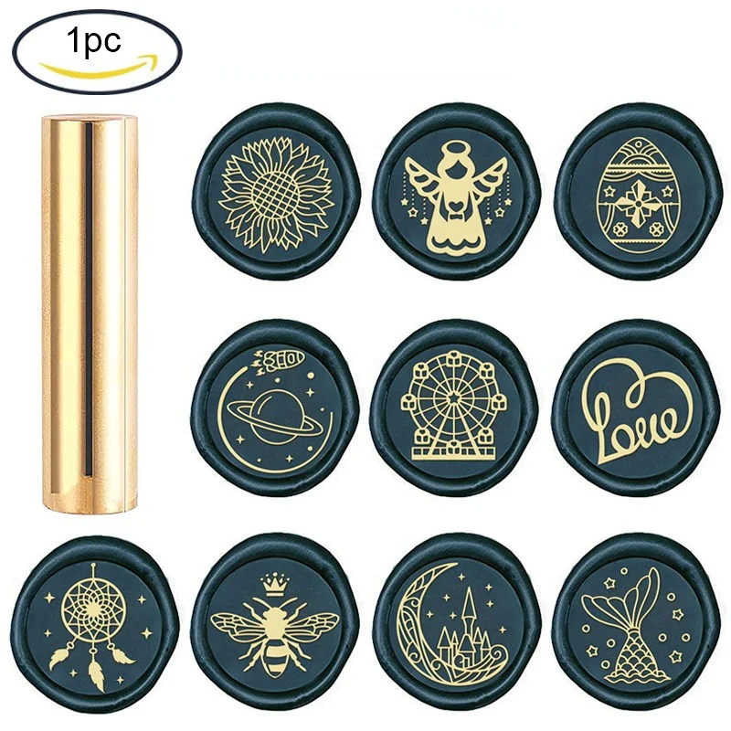 

1PC Wax Seal Stamp Sealing Wax Stamps Ferris Wheel Mini Brass Stamp Wax Seal 15mm For Envelope Invitation Decoration