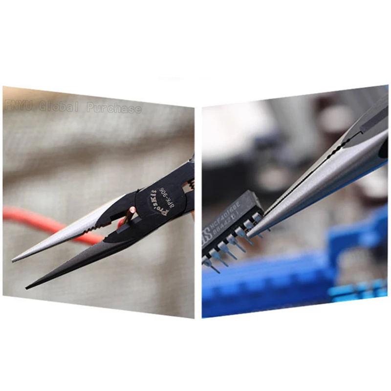 

Carbon steel shear wire special needle nose pliers Pro'skit 8PK-906-C 5.5 inch anti-rust fine tip maintenance electronic pliers