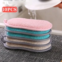 10pcs double sided kitchen cleaning magic sponge kitchen cleaning sponge scrubber sponges for dishwashing bathroom accessories