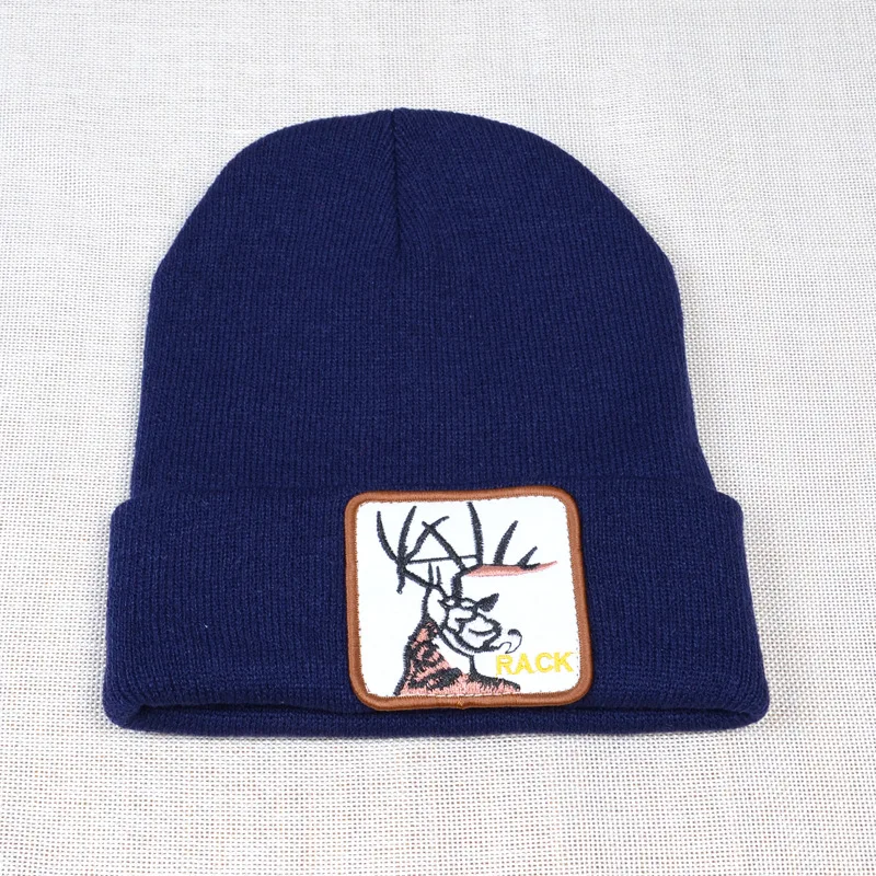 

Animal Beanies For Ladies Men Cartoon Deer Embroidery Winter Hats Warm Knitted Hat Hip Hop Beanie Ski Cap