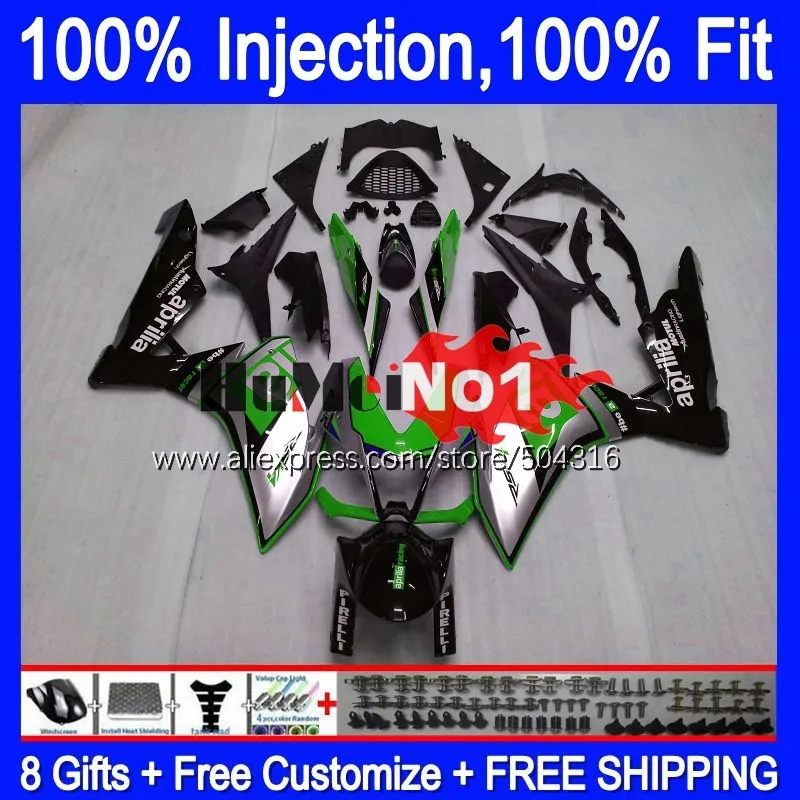 

Injection For Aprilia RSV 1000 R 1000R RSV1000RR 106MC.42 green silvery RSV1000 09 11 2012 2013 2015 2009 2010 12 13 15 Fairings