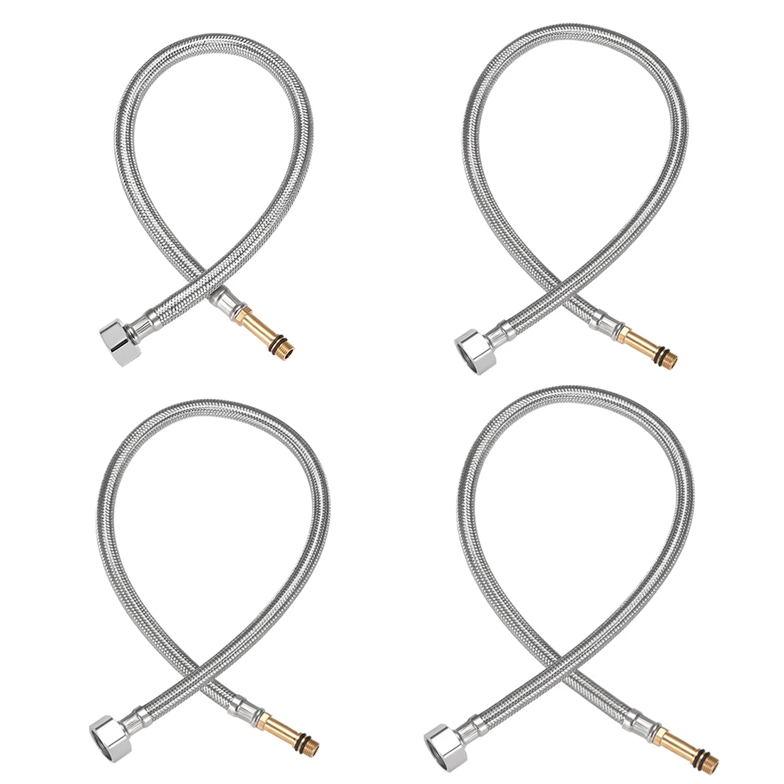 

2 Pcs Faucet Supply Line Connector 1/2 Inch IPS Female X M10 Male 16 Inch-79 Inch Braided 304 Stainless Steel Hose