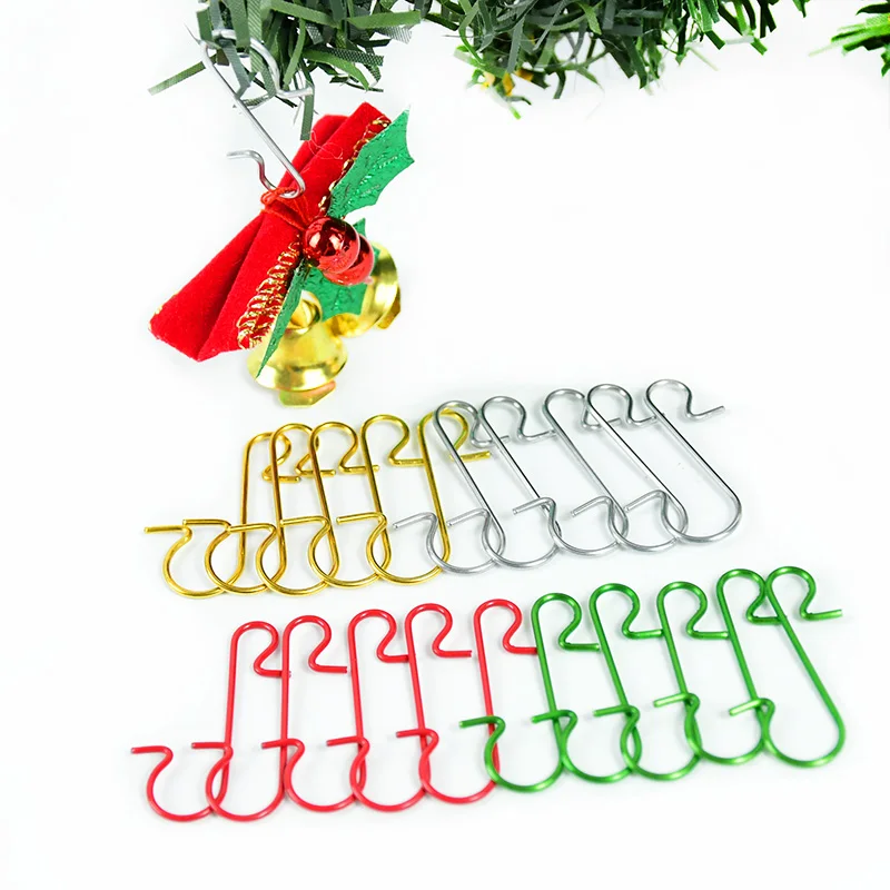 

50pcs/lot Christmas Ornament Hooks Xmas Tree Decor Hangers Hooks S-Shaped Hook for Christmas Tree Decor Hook Home Party Supplies