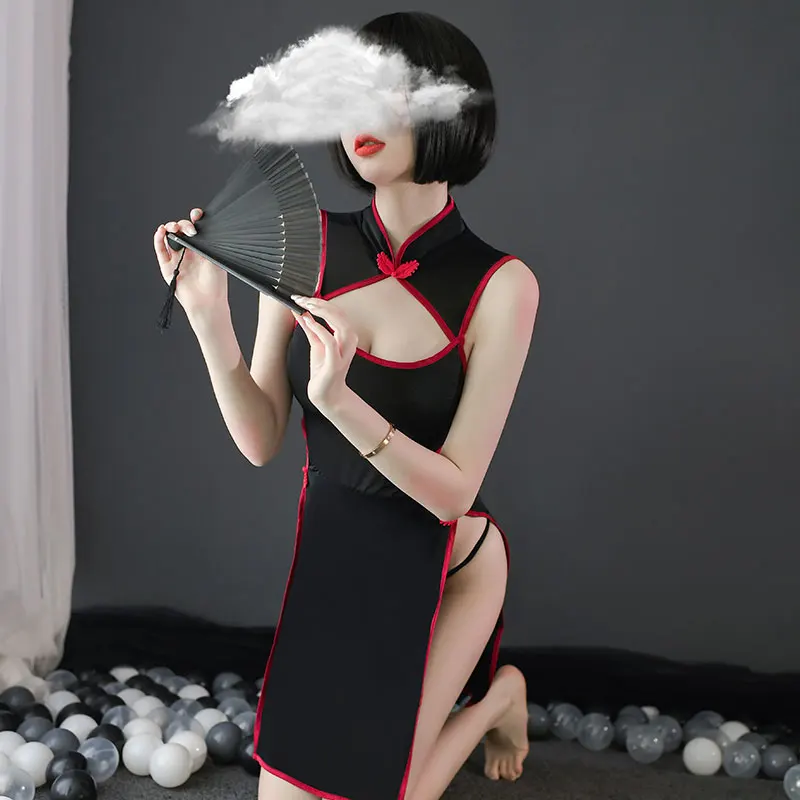 Пикантное китайское платье с высоким разрезом Qipao женское ретро открытой спиной