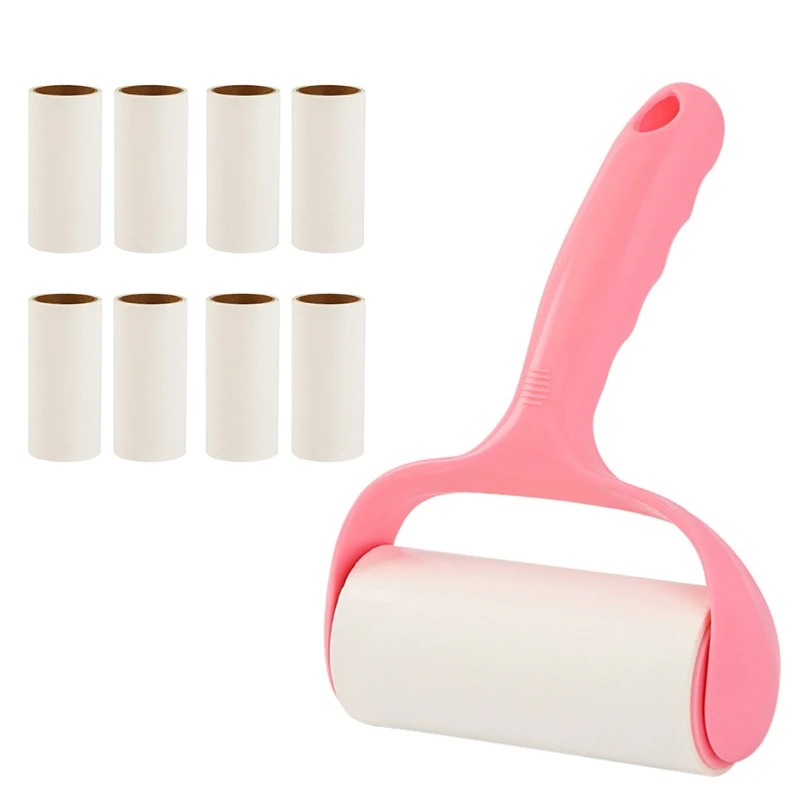 

2022 New Lint Roller with 9 Rolls Refills Sticky Paper Tearable Adhesive Pet Hair Remover