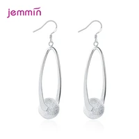 new arrive long sanding balls sterling silver 925 drop dangle earring for women simple earring korean style fine jewelry