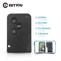 keyyou 3 bt smart card remote key 433mhz pcf7947 chip id46 for renault megane scenic grand scenic 2003 2004 2005 2006 2007 2008