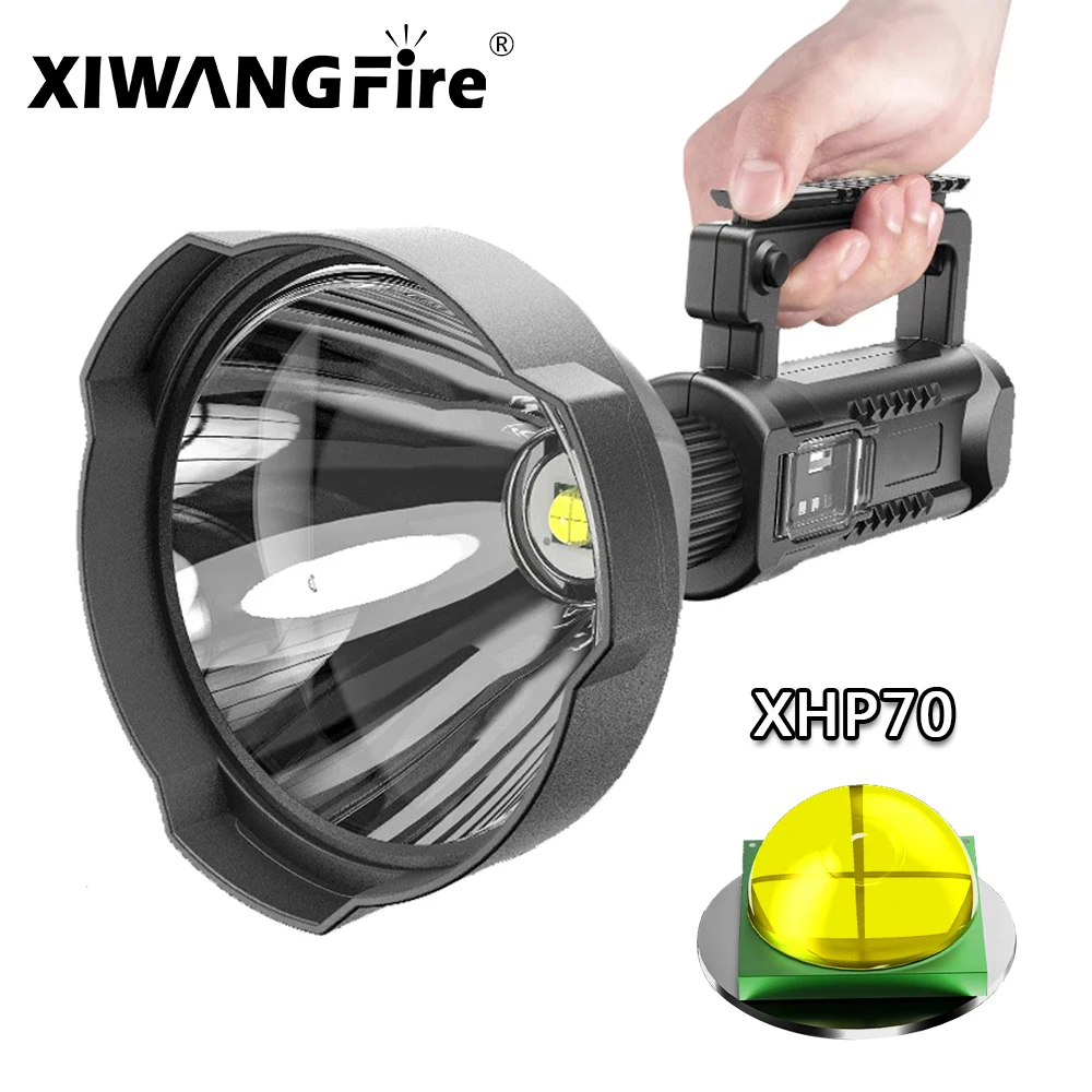 

Powerful LED Searchlight,outdoor New P70 Strong Light Lighting LED Flashlight,long-range Waterproof Rechargeable Portable Lamp