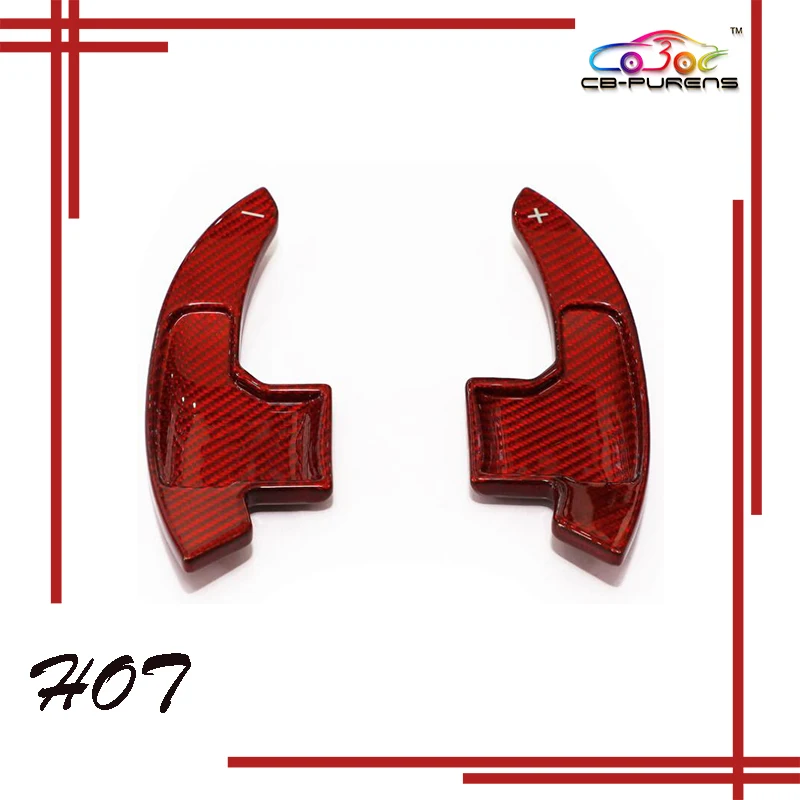 

Add On Real Carbon Fiber Steering Wheel Paddle Shifter For Ford Mustang EcoBoost GT GT500 Shelby GT350 15 16 17 18 19 Black/Red